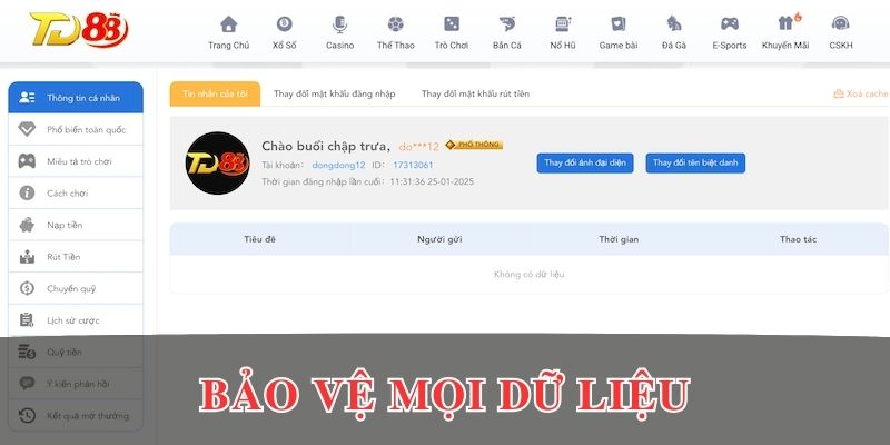 Sử dụng hệ thống bảo mật TD88 bảo vệ mọi nguồn dữ liệu