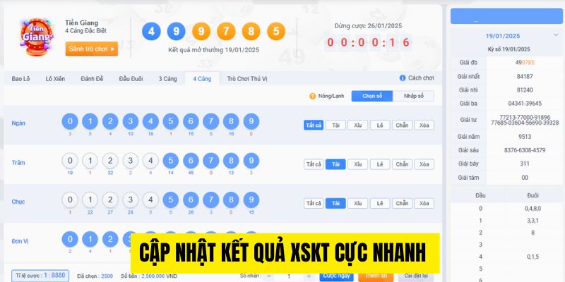 Cập nhật kết quả XSKT cực nhanh